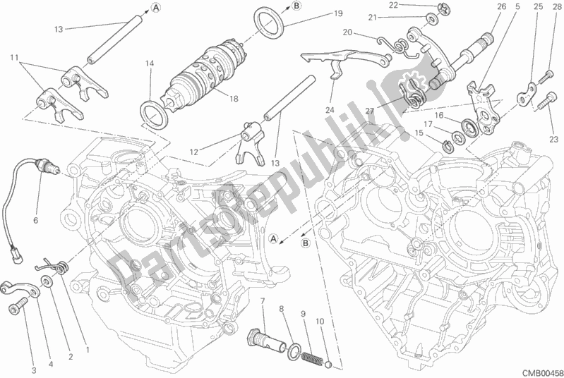 Tutte le parti per il Controllo Del Cambio del Ducati Diavel Carbon FL Thailand 1200 2019